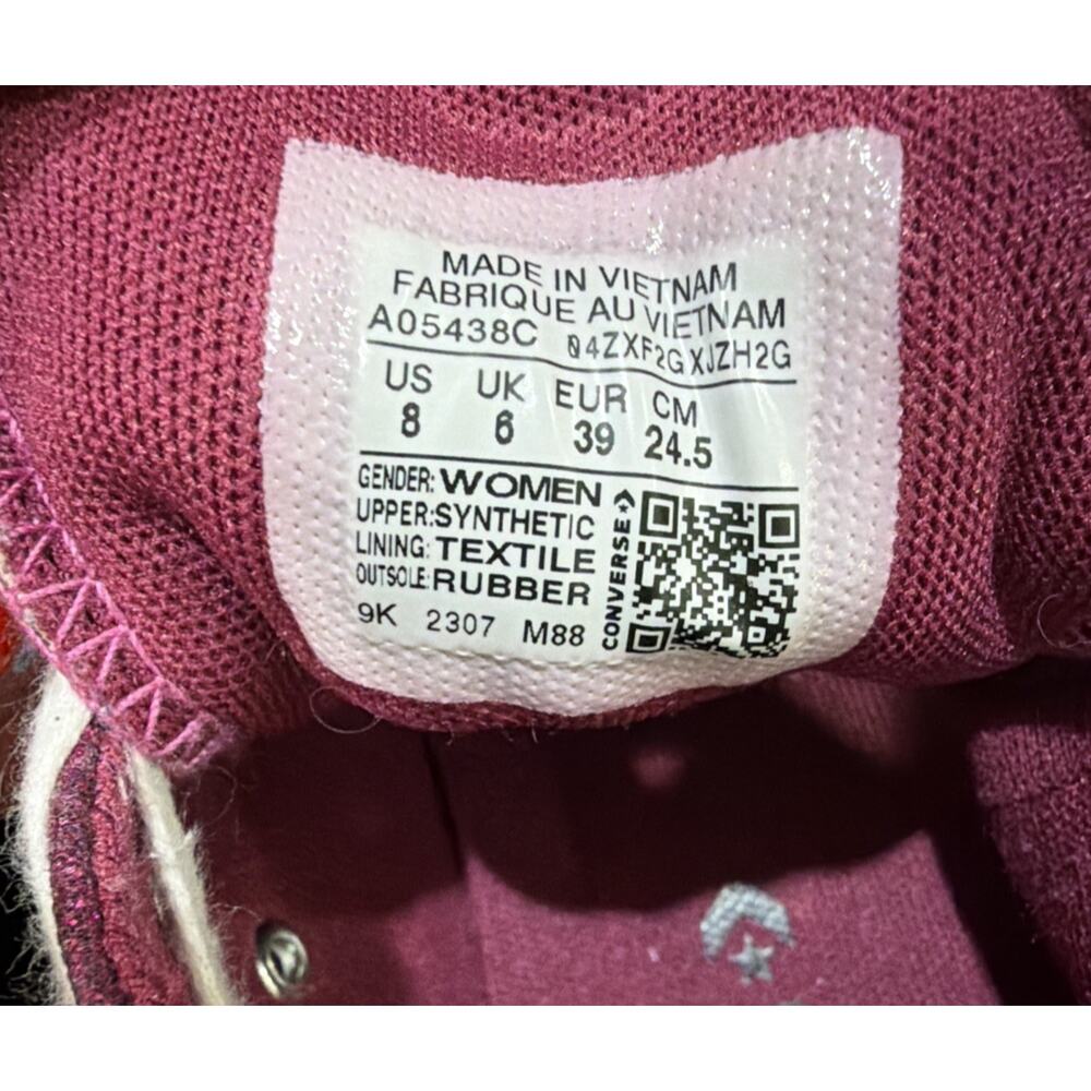 Converse Pink Glitter Platform Low Top Sneakers Women’s 8 - Picture 5 of 8